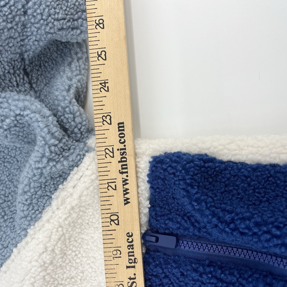 Women's Blue Color‎ Block Fleece 26 International Large - Picture 4 of 6